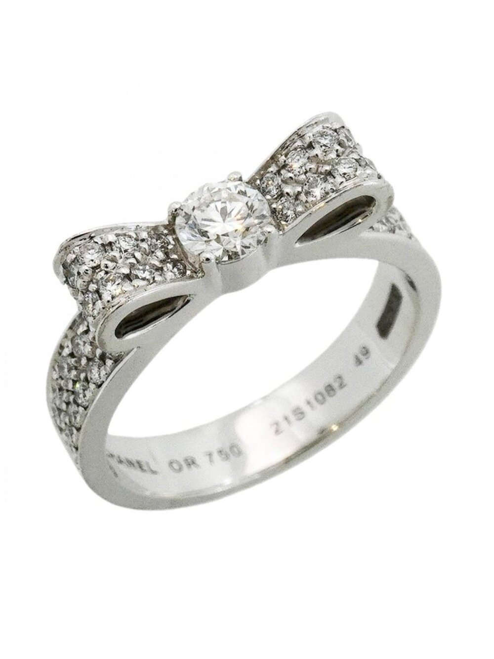 Chanel Ring Ribbon 18k White Gold Diamond